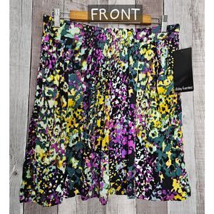 DAISY FUENTES Multicolor Floral SKIRT Pockets NEW Pull On Women's size Large